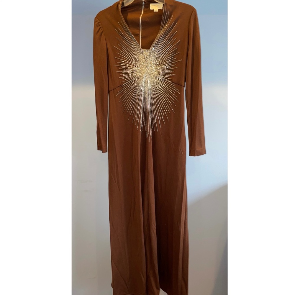 Brown Beaded Gown